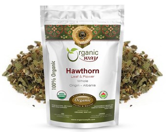 Organic Hawthorn Leaf & Flower (Whole)