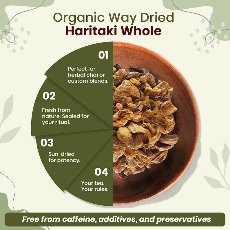 Organic Way Haritaki Whole | Kosher & USDA Certified | Vegan, Non-GMO Gluten Free | Raw from India image 6