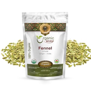 Organic Way Fennel Seed Whole (Foeniculum vulgare) - Improve Digestion | Organic & Kosher Certified | Raw, USDA Certified | Origin - India