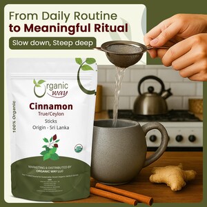 Organic Way True Ceylon Cinnamon Sticks - Organic, Kosher, USDA Certified | Raw, Vegan, Non GMO, Gluten Free | Origin - Sri Lanka image 4