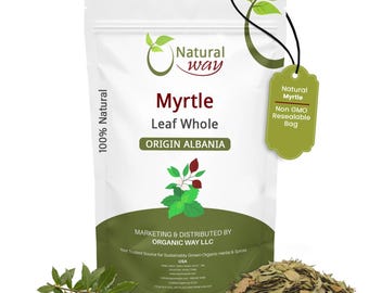 Natural Way Myrtle Leaf Whole - European Wild-Harvest | Kosher Certified | Non GMO & Gluten Free | Origin - Albania