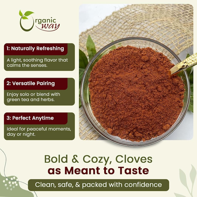 Organic Way Cloves Powder - Aromatic Spice | Organic, Kosher, USDA Certified | Raw, Vegan, Non GMO, Gluten Free | Origin - Sri Lanka image 4