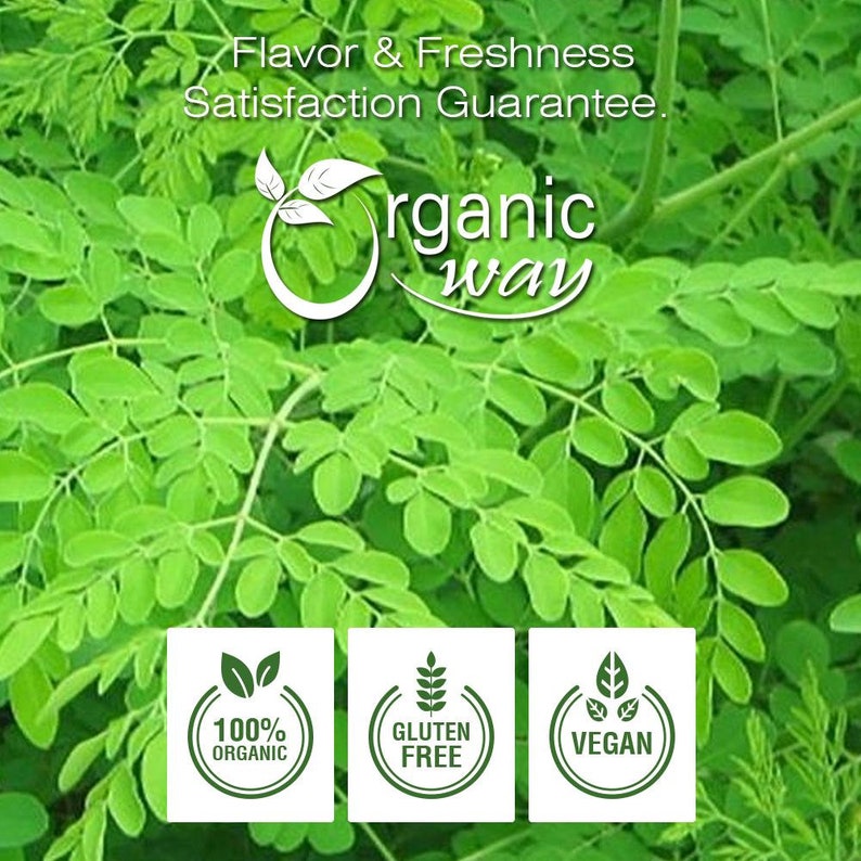 Organic Way Moringa Leaf Powder - Herbal Tea | Organic, Kosher, USDA Certified | Raw, Vegan, Non GMO, Gluten Free | Origin - India image 4