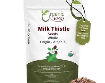 Organic Way Whole Milk Thistle Seeds - Herbal Tea - Organic & Kosher Certified | Vegan, Non-GMO and Gluten Free  | Origin - Albania