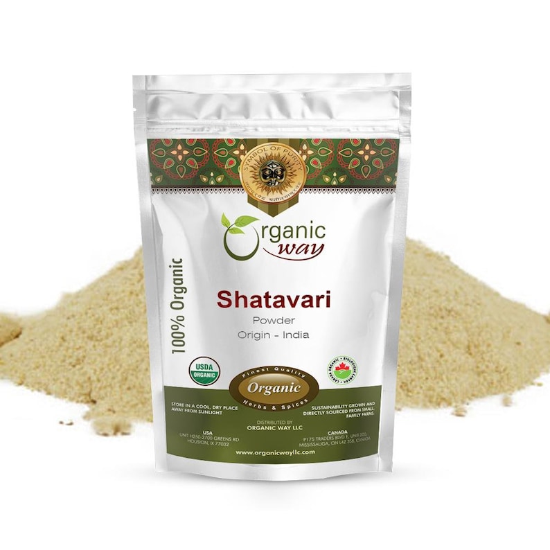Organic Way Shatavari Powder - Organic, Kosher, USDA Certified | Raw, Vegan, Non GMO, Gluten Free | Origin - India bild 1