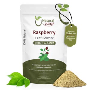 Natural Way Raspberry Leaf Powder - Herbal Tea | European Wild-Harvest | Kosher Certified | Non-GMO -  Gluten Free | Raw from Albania
