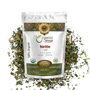 Organic Way Nettle Leaf Cut & Sifted - Herbal Tea | European Wild-Harvest | Kosher, USDA Certified | Non GMO, Gluten Free | Origin - Albania