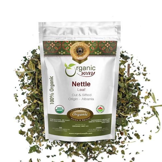 Organic Way Nettle Leaf Cut & Sifted - Herbal Tea | European Wild-Harvest | Kosher, USDA Certified | Non GMO, Gluten Free | Origin - Albania