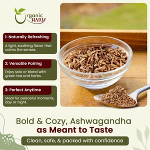 Organic Way Ashwagandha Root Cut & Sifted - Organic, Kosher, USDA Certified | Raw, Vegan, Non GMO, Gluten Free | Origin - India image 3