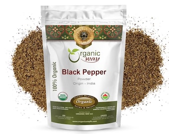 Organic Way Black Pepper Powder - Adds Flavour & Aroma | Kosher Certified | USDA Certified | Origin - India