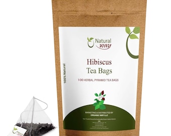 Hibiscus Tea Bags | Pyramid Herbal Tea Bags, 9 Oz (Pack of 100)