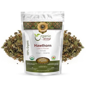 Organic Way Hawthorn Leaf and Flower Whole Herbal Tea European Wild Harvest Organic Kosher USDA Certified Non GMO Gluten Free Albania