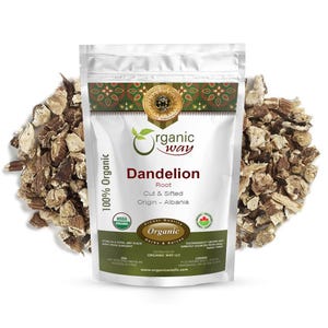 Organic Way Dandelion Root Cut & Sifted - European Wild-Harvest | Kosher, USDA Certified | Vegan, Non GMO, Gluten Free | Origin - Albania