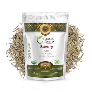 Organic Way Savory Leaf Cut & Sifted - Herbal Tea | European Wild-Harvest | Kosher, USDA Certified | Non-GMO, Gluten Free | Origin - Albania