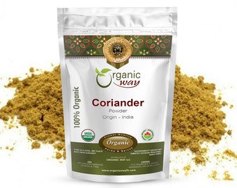 Organic Way Coriander Powder - Organic, Kosher, USDA Certified | Raw, Vegan, Non GMO, Gluten Free | Origin - India (1LBS / 16Oz)