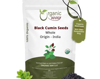 Organic Way Black Cumin Seeds (Nigella Sativa) Kalonji – Whole Black Seeds | Fresh & Premium Quality | Non-GMO  Origin - India