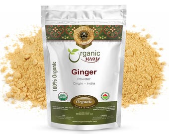 Organic Way Ginger Root Powder - Organic, Kosher, USDA Certified | Raw, Vegan, Non GMO, Gluten Free | Origin - India