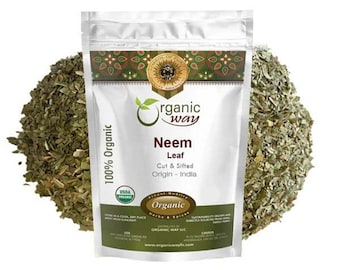 Organic Way Neem Leaf Cut and Sifted | Herbal Tea | Premium Neem Leaf | USDA Certified | Non GMO & Gluten Free | Origin - India