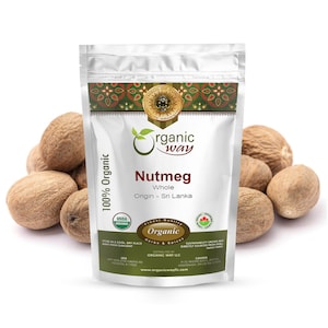 Organic Way Nutmeg Whole - Healthy Digestion | Organic, Kosher, USDA Certified | Raw, Vegan, Non GMO, Gluten Free | Origin - India
