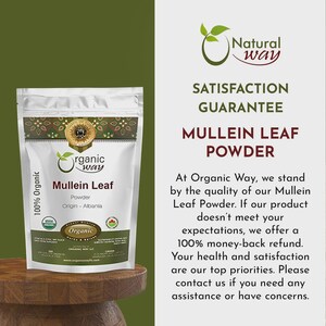 Organic Way Mullein Leaf Powder - European Wild-Harvest | Organic, Kosher, USDA Certified | Vegan, Non GMO, Gluten Free | Origin - Albania image 9
