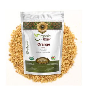 Organic Way Dried Orange Peel Powder (Citrus sinensis) - European Wild-Harvest | Kosher Certified | USDA Certified | Origin - Albania