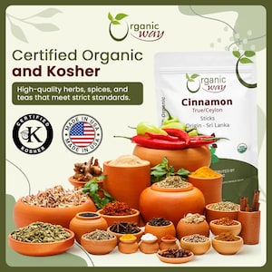Organic Way True Ceylon Cinnamon Sticks - Organic, Kosher, USDA Certified | Raw, Vegan, Non GMO, Gluten Free | Origin - Sri Lanka image 8