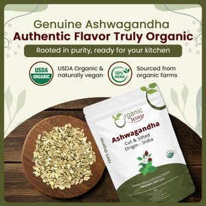 Organic Way Ashwagandha Root Cut & Sifted - Organic, Kosher, USDA Certified | Raw, Vegan, Non GMO, Gluten Free | Origin - India image 2