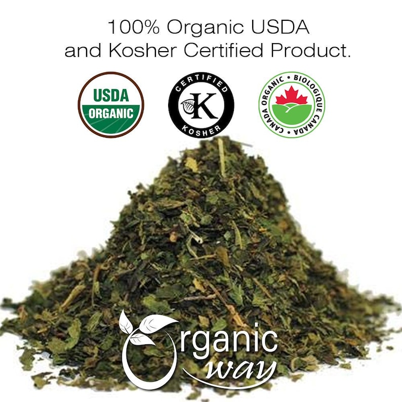 Organic Way Nettle Leaf Cut & Sifted - Herbal Tea | European Wild-Harvest | Kosher, USDA Certified | Non GMO, Gluten Free | Origin - Albania image 5