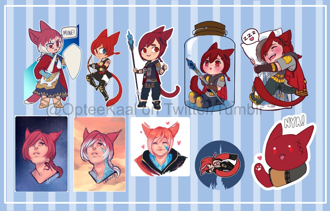Final Fantasy XIV G'raha Tia and Crystal Exarch Stickers