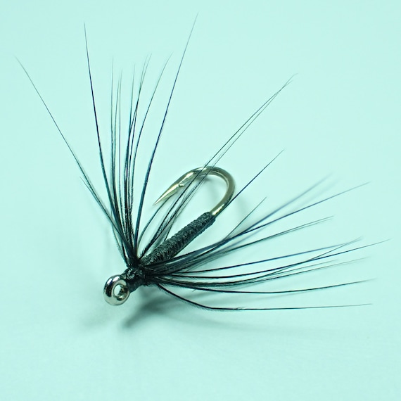 Black Spider, Barbed, Tied on an Alex Jackson Hook, North Country Spider,  Soft Hackle Fishing Fly, a Great Gift for Fly Anglers. 