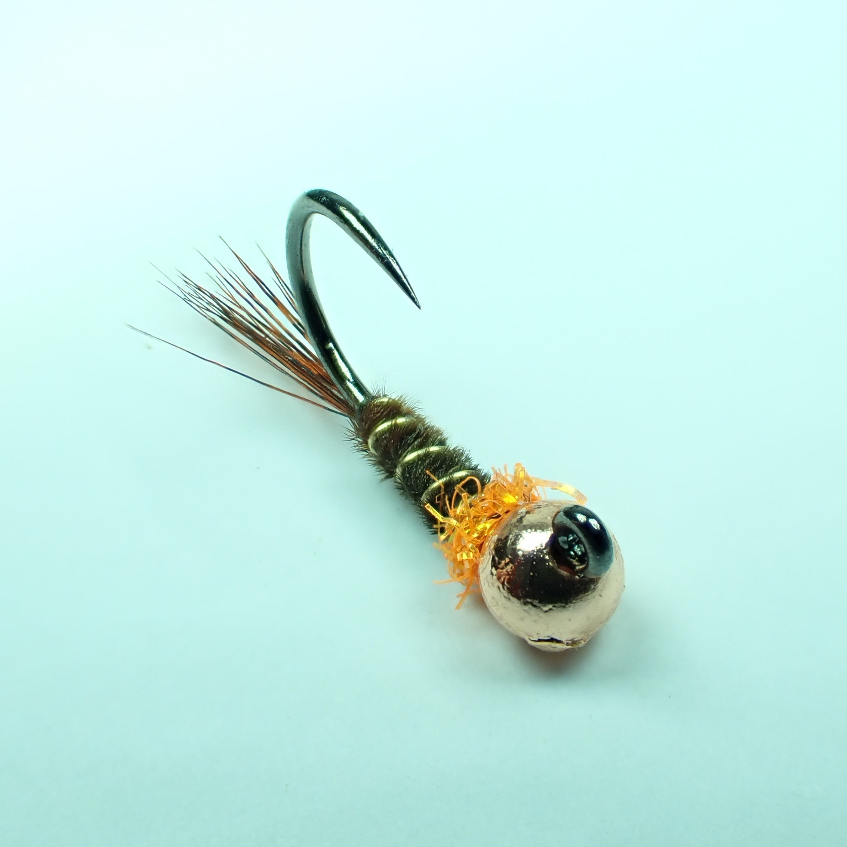 Buy Copper and Orange Frenchie. Barbless Jig Nymph Fishing Fly