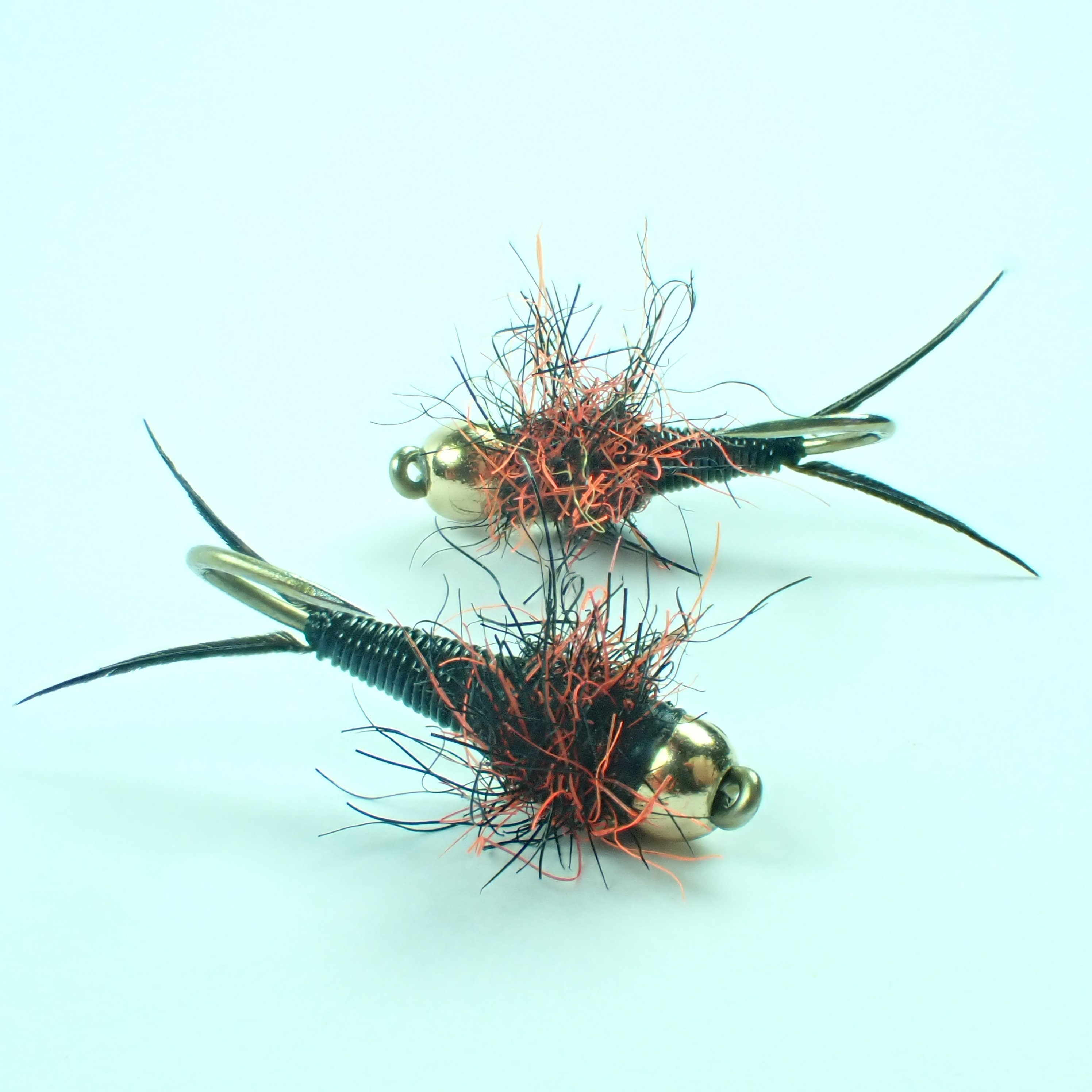 Copper John Black Barbed Fishing Fly. Weighted Classic Fly