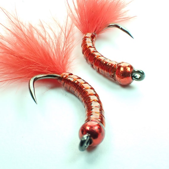 Hot Wire Worm, Bloodworm, Heavily Weighted Fast Sinking Tungsten Beaded  Angling Fly, For Trout And Other Species, Fly Fishing