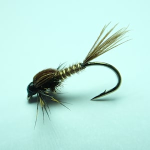 Pheasant Tail Nymph Variant, unweighted fishing fly, classic nymph, for trout and other species, a great gift for fly anglers.