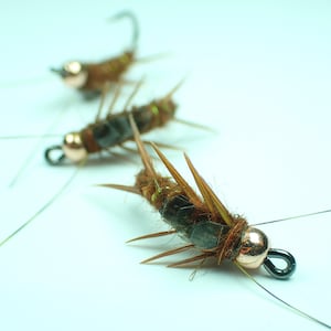 Rusty Brown Stonefly Nymph Barbless fishing fly