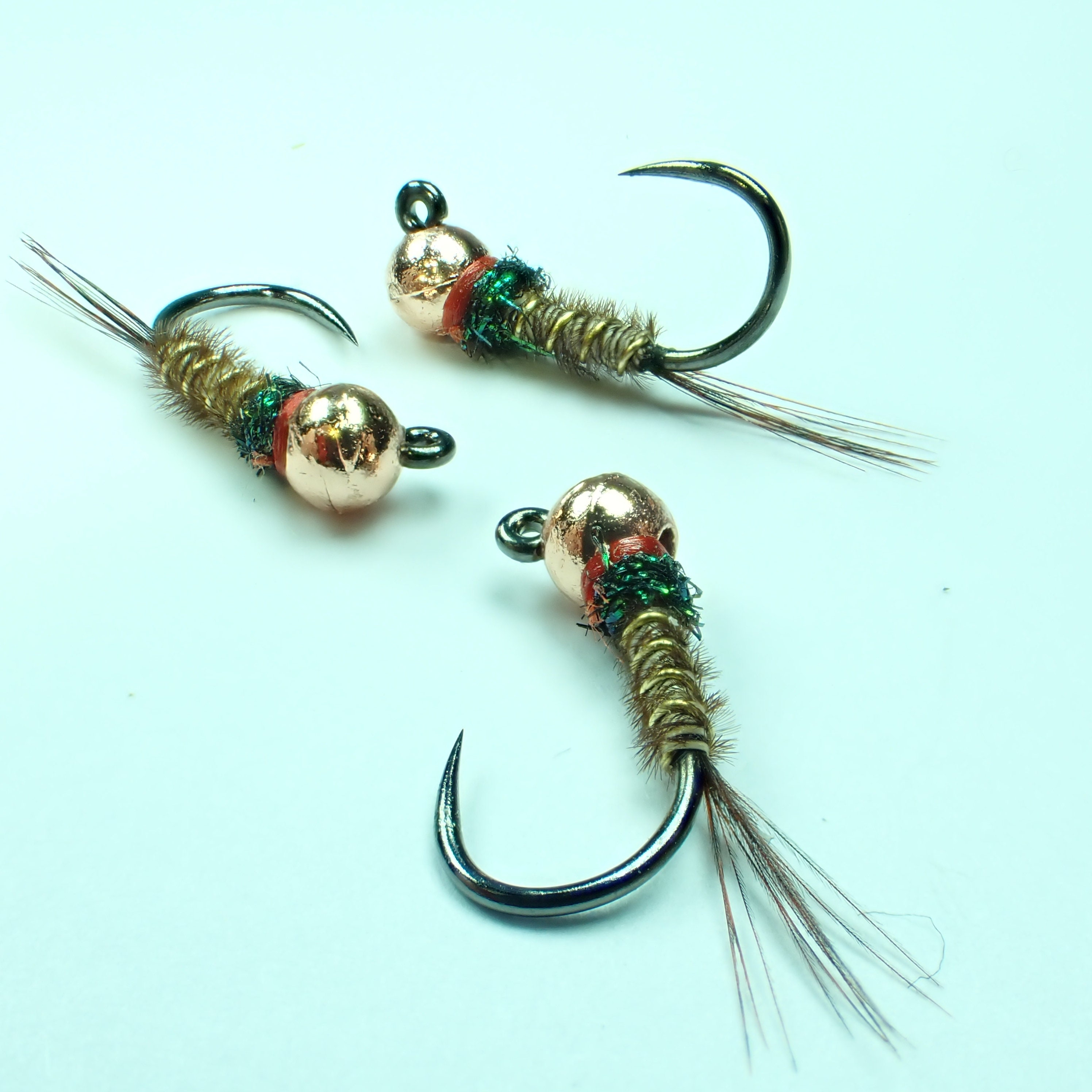 Copperhead Frenchie, Barbless Jig Nymph Fishing Fly With Tungsten Bead,  Great for Euro Nymphing, Sinks Fast, Great Gift for Fly Anglers. 