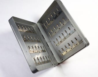 C. 1936 Allcocks vintage 56 clip fly box, in very good usable condition, great fly fishing gift or piece for antique fly box collectors