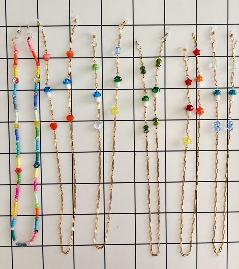 Sunglass Chain Accessory Additions | Create your own l Mushroom chain l Festival, Apres, Coachella, Rave, Vegas, Bachelorette