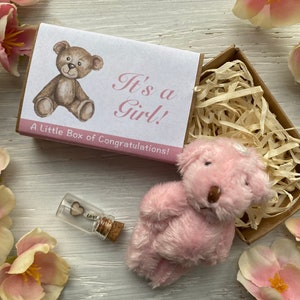 C'est une fille ! Félicitations, Nouveau bébé, Bienvenue dans le monde, Petite fille, Petit ours Souvenir, Baptême, Baby Shower, Nouveau-né, Arrivée