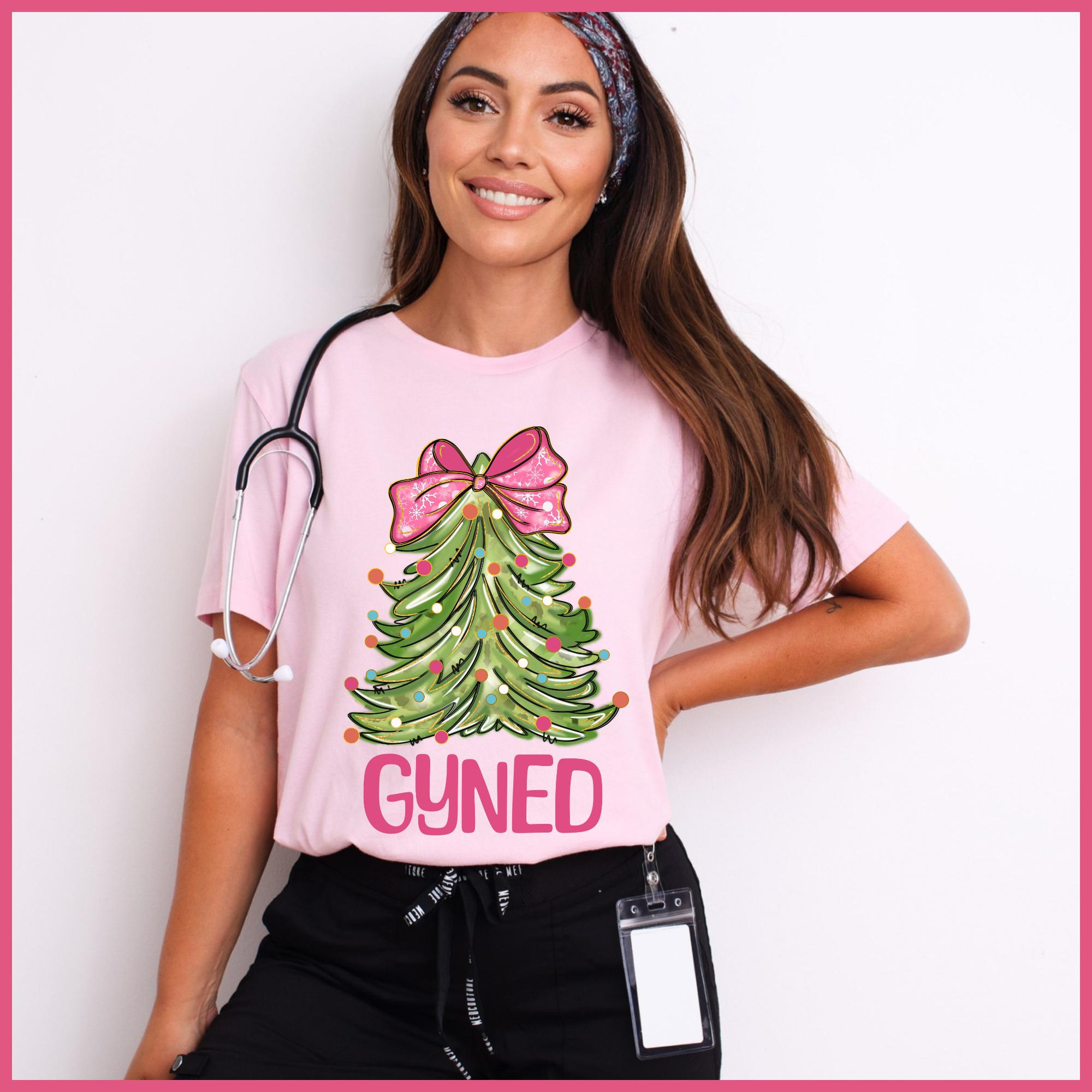 GYNED クリスマス Tシャツ、GYN クリスマス ベラ キャンバス Tシャツ