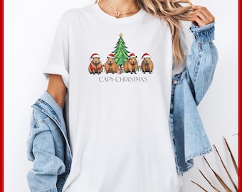 Capy-Christmas Shirt, Capybara Christmas Shirt, Cute Capybaras Christmas Shirt