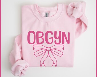 OBGYN Bow Crewneck Sweatshirt, Obstetrics Sweatshirt, Women's Health Sweatshirt