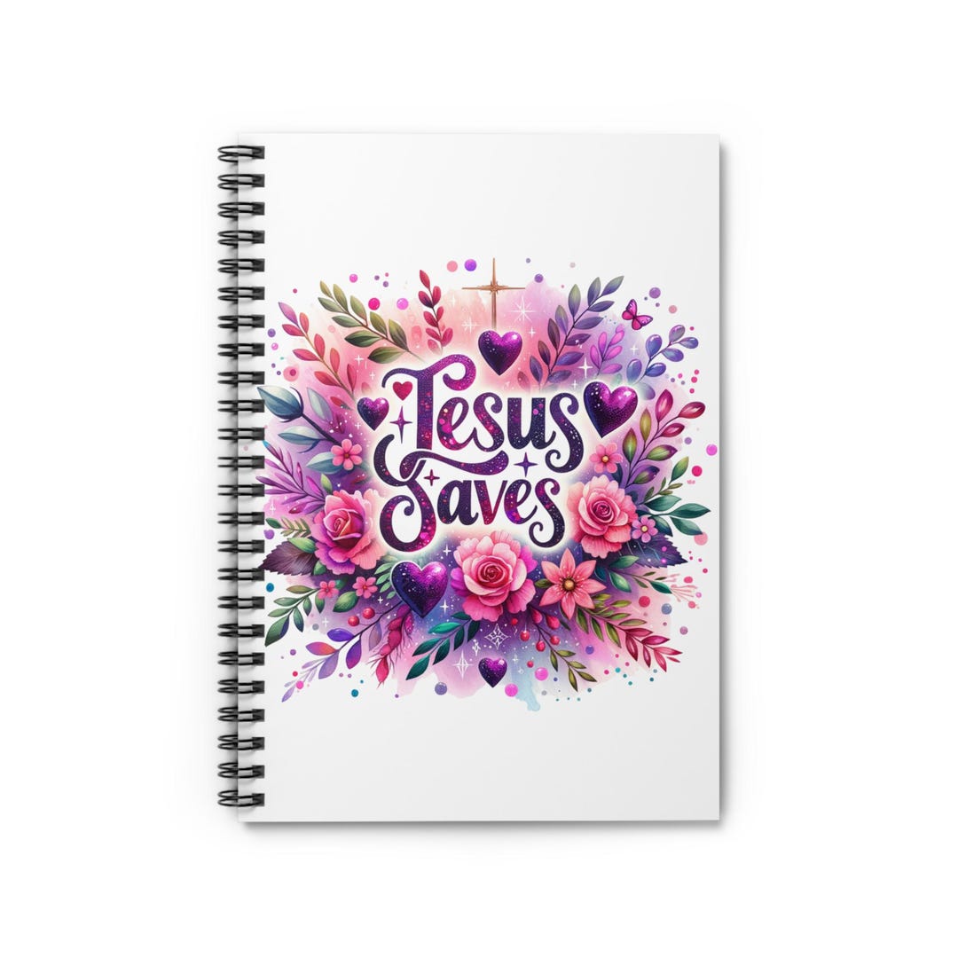 Jesus Saves Spiral Notebook Ruled Line, Christian Notebook With Lined ...