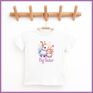 Big Sister Toddler Tshirt, Big Sister Easter Shirt, Big Sister Bunny Shirt, Springtime Big Sister Shirt