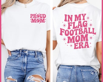 Stolt flagga fotbollsmamma komfortfärger t-shirt, i min flagga fotbollsmamma-era-tröja, högljudd och stolt flagga fotbollsmamma