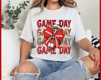 Game Day Short Sleeve Football Shirt, Game Day Red Football Colors Shirt, Fancy Game Day Shirt, Game Day Mama, Senior Game Day Shirt