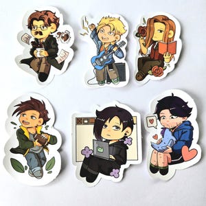 Autocollants Stardew Valley Bacholers | Alexandre | Elliot | Shane | Sébastien | Sam | Stardew Hommes | Inspiré de Stardew Valley | Jeu de Ferme | Indépendant