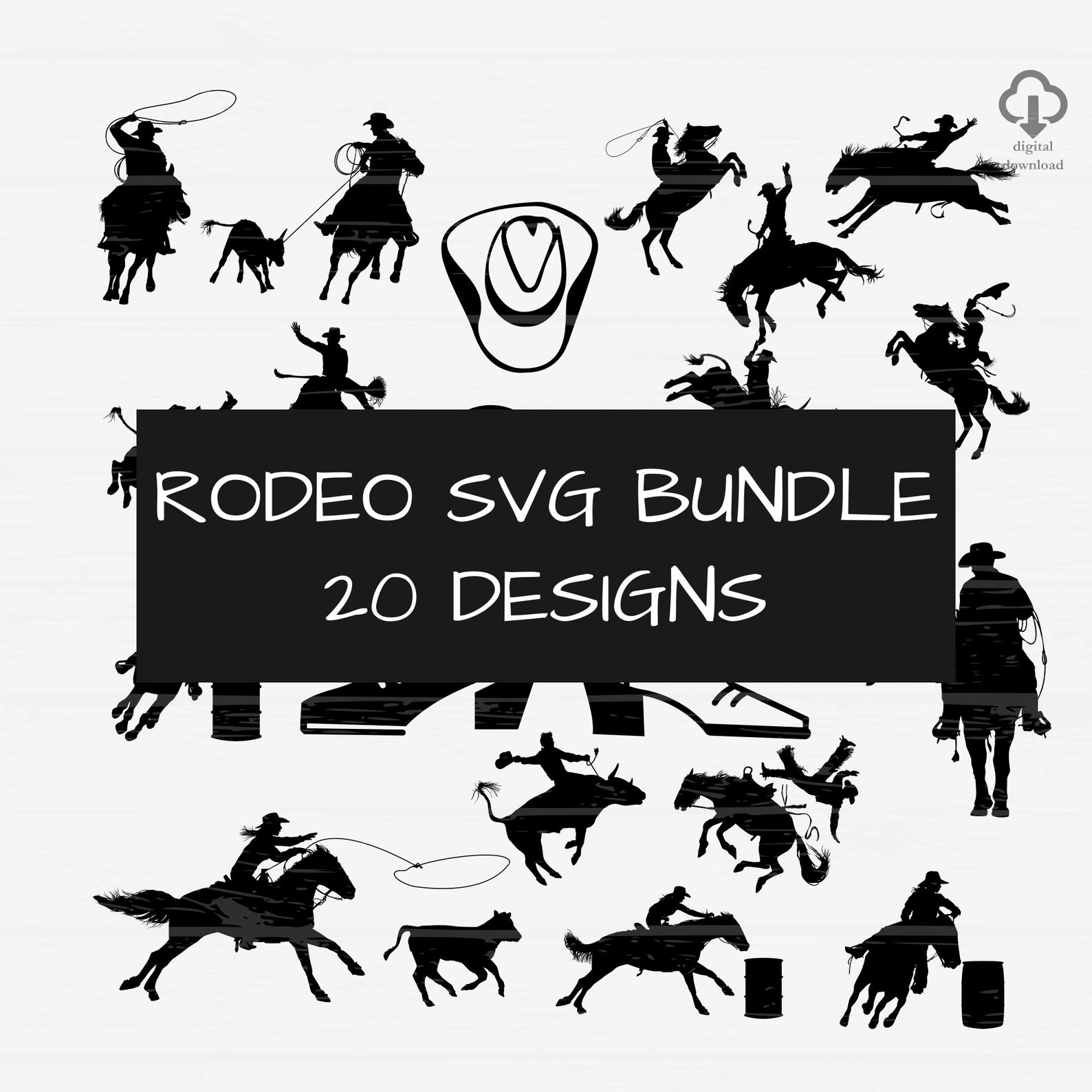 Download Cowboys Bulls and Horses Rodeo Svg Bundle Yellowstone | Etsy