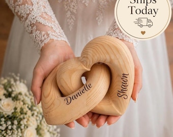 Personalized Wedding Proposal Gift, Custom Wooden Heart, Engagement Proposal Keepsake, Romantic Gift for Her, Custom Names Wood Decor