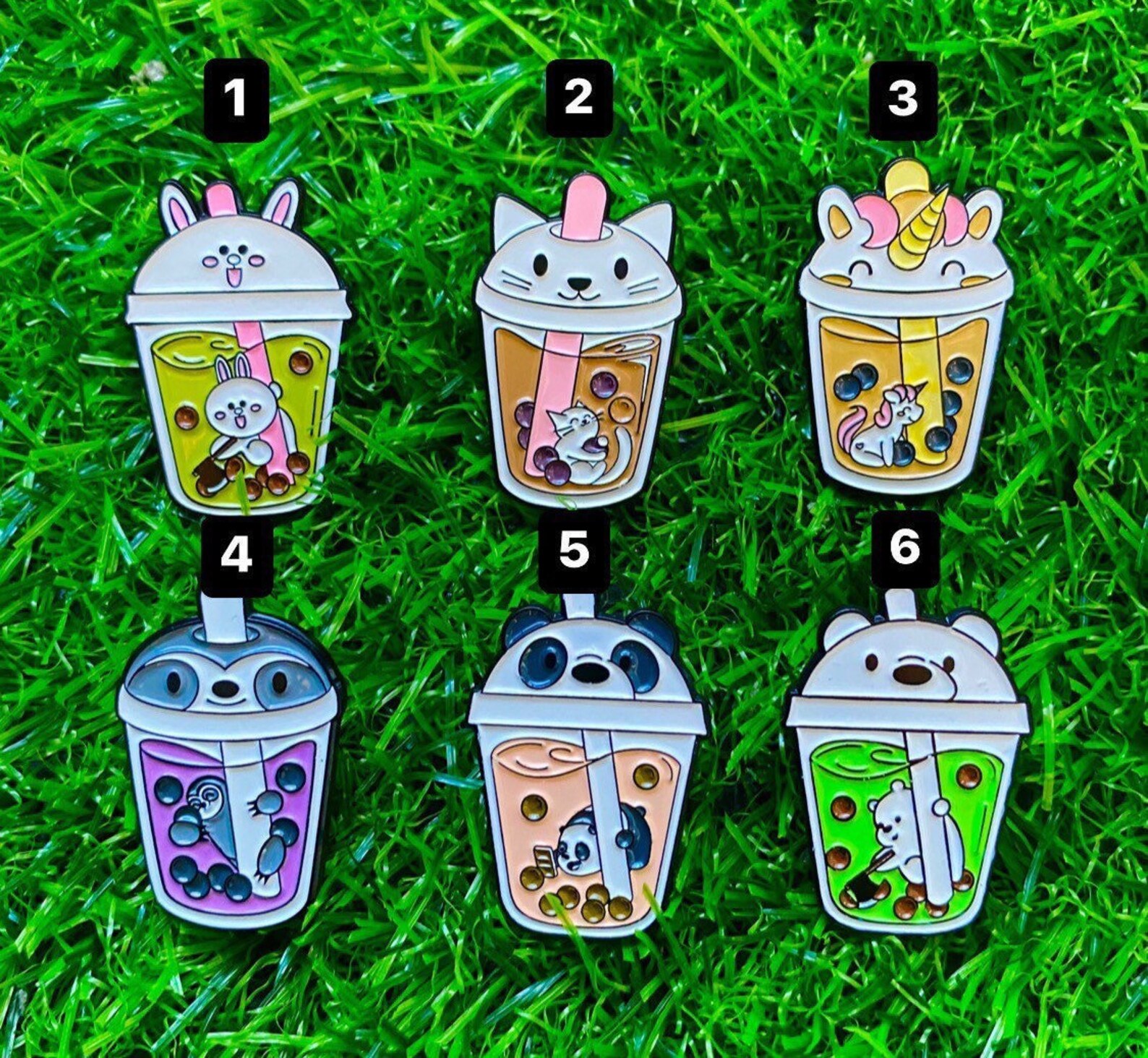 Cute Boba Tea Enamel Pins Boba Milk Tea Pins Asian Food Etsy